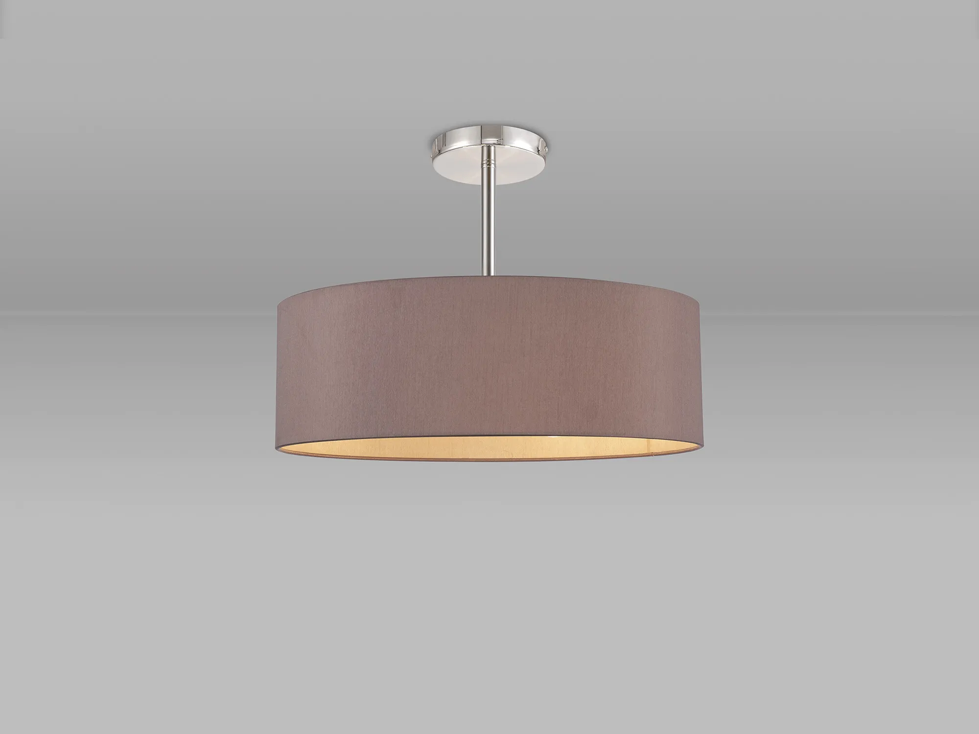 Baymont 45cm Semi Flush 5 Light Polished Chrome, Taupe DK0724  Deco Baymont CH TA